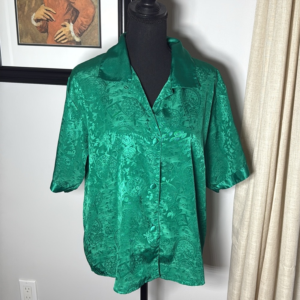 Vintage Victoria's Secret Satin Green Top